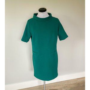 Boden Ribbed Green Shift Dress with Pockets